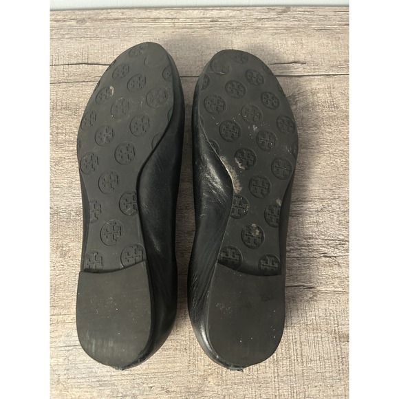 Tory Burch Women Reva Comfort Ballet Flats Sz 10 Leather & Medallion - Picture 7 of 12